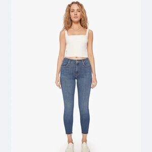 MOTHER Denim Looker Ankle Fray Jeans in Girl Crush Sz 24